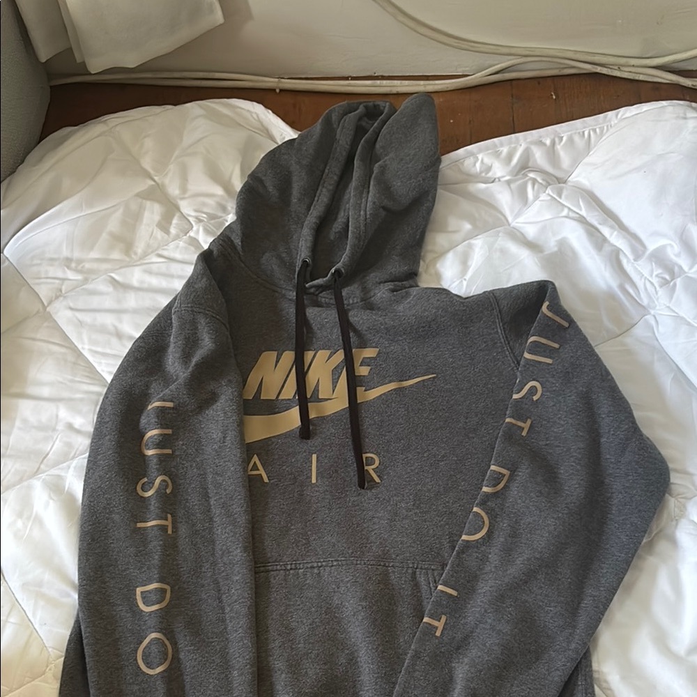 Nike Charcoal Hoodie with Metallic Gold Details